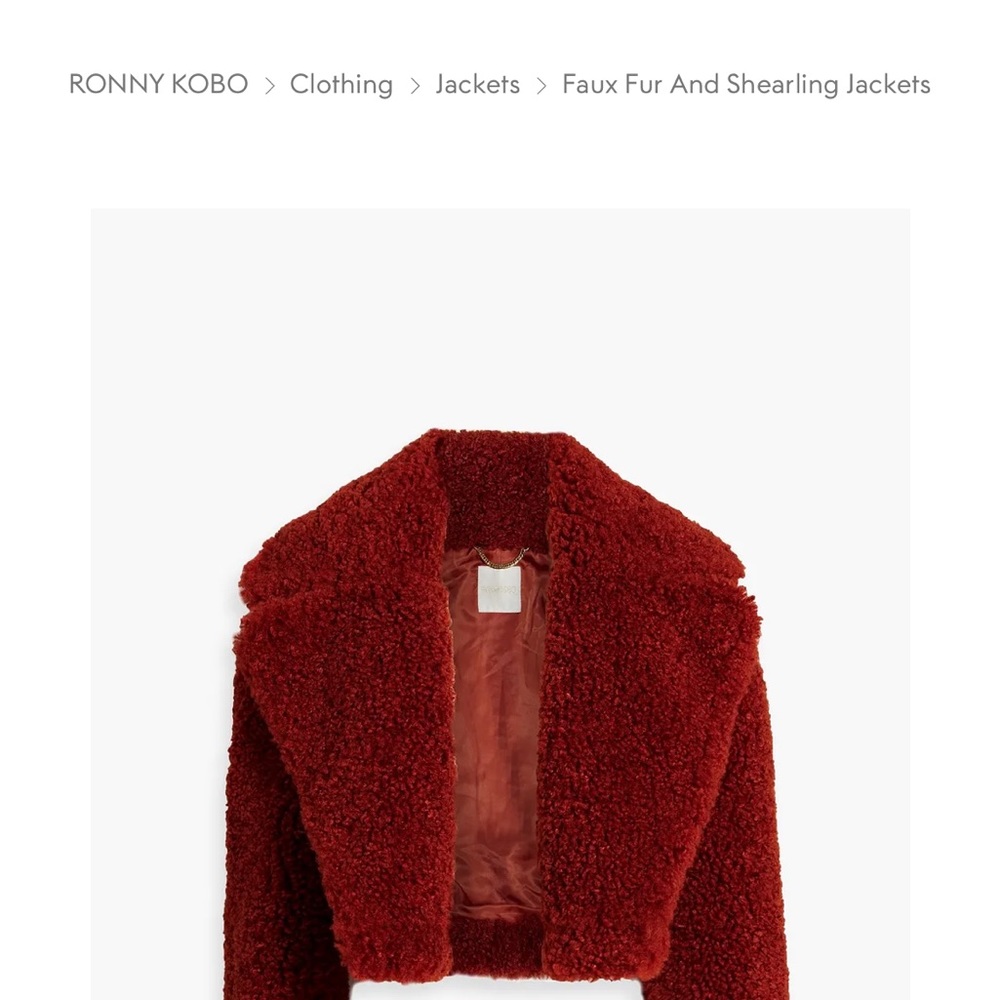 A brand new with tag cropped dark red jacket size S by Ronny Kobo